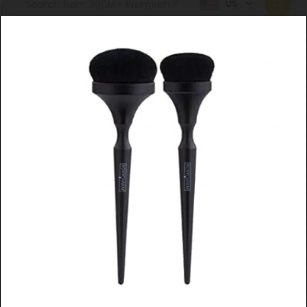 Boxycharm x Complex Culture Plush Powder & Contour Brush Set - Black (2pc